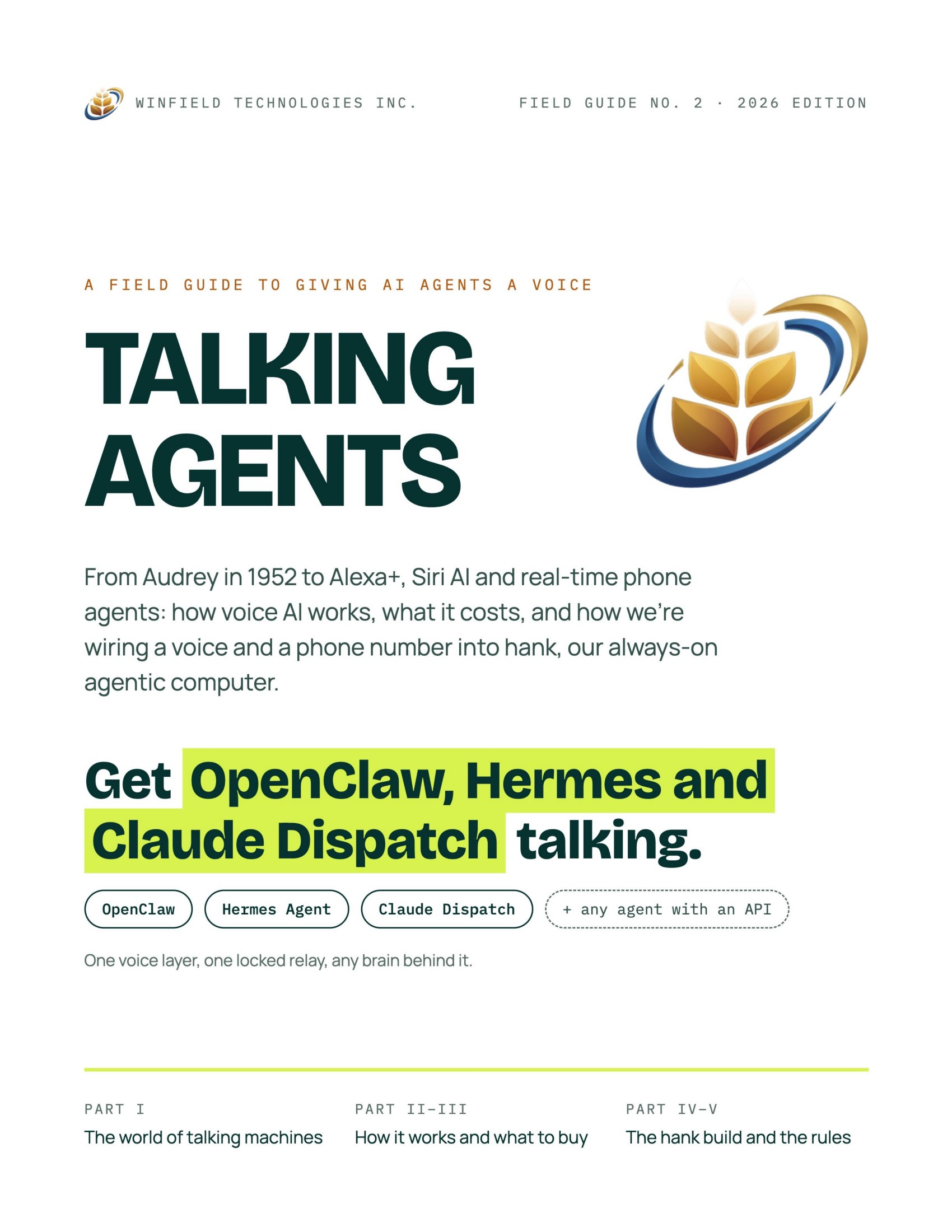 Talking Agents — A Field Guide to Giving AI Agents a Voice — cover